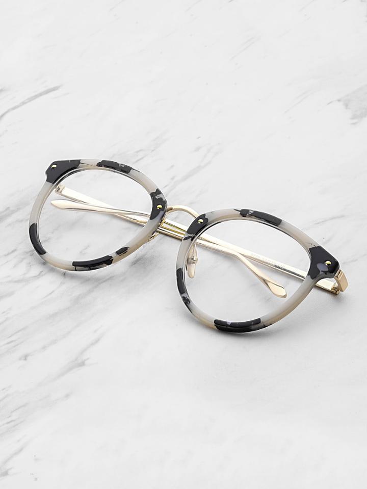 Shein Marble Frame Clear Lens Glasses