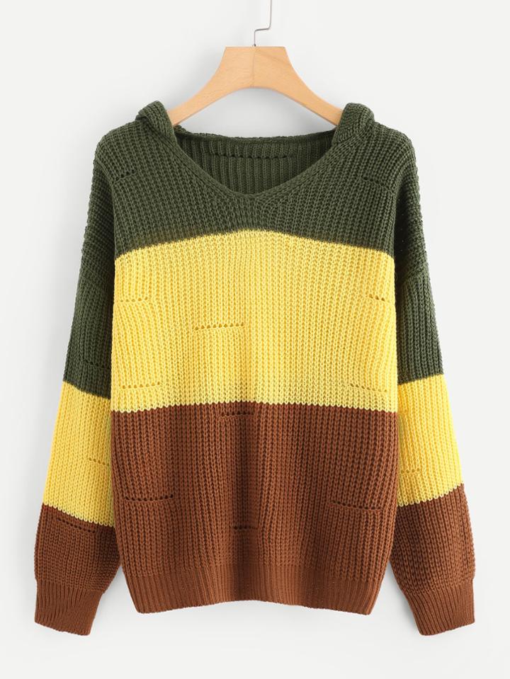Shein Colorblock Hoodie Sweater