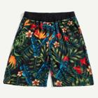 Shein Men Drawstring Waist Tropical Bermuda Shorts