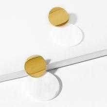 Shein Two Tone Layered Disc Stud Earrings