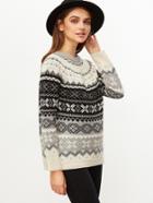 Shein Multicolor Geo Pattern Pullover Sweater