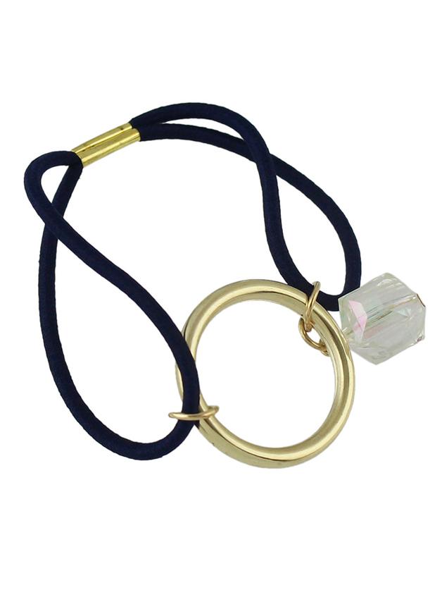 Shein Navyblue 2016 New Circle Rhinestone Elastic Hair Accessories