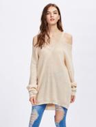 Shein Cold Shoulder Loose Fit Longline Jumper