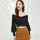 Shein Cross Wrap Off Shoulder Tee