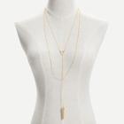 Shein Ring & Tassel Pendant Chain Necklace