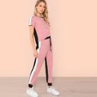 Shein Cut And Sew Top & Tape Side Pants Set