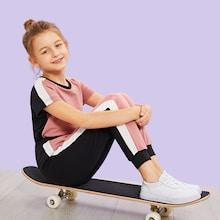 Shein Girls Tape Side Top & Pants Set
