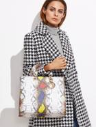 Shein Colorful Snakeskin Leather Box Handbag