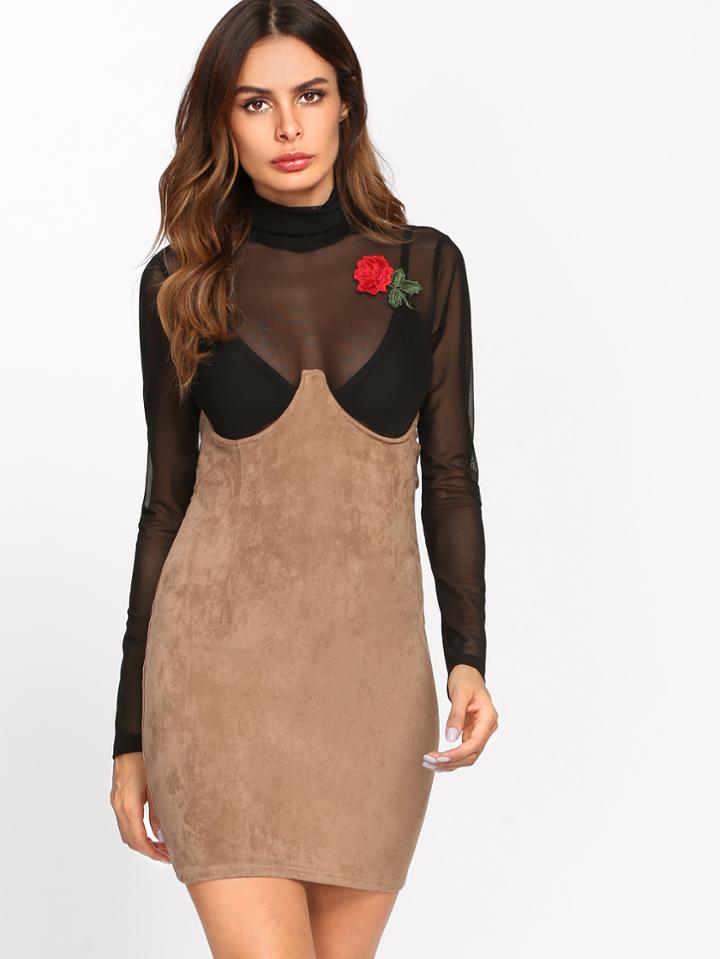 Shein Bodycon Suede Skirt