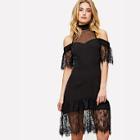 Shein Mesh Yoke Cold Shoulder Lace Insert Dress
