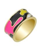 Shein Black Enamel Geometric Pattern Ring