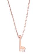 Shein Rose Gold Palted Giraffe Pendant Necklace