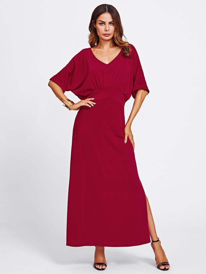 Shein Double V Neckline Side Slit Kaftan Dress