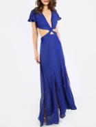 Shein Royal Blue Twist Front Cutout Back Maxi Dress