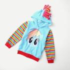 Shein Toddler Boys Rainbow Stripe Hooded Jacket