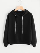 Shein Drawstring Hooded Basic Sweatshirt