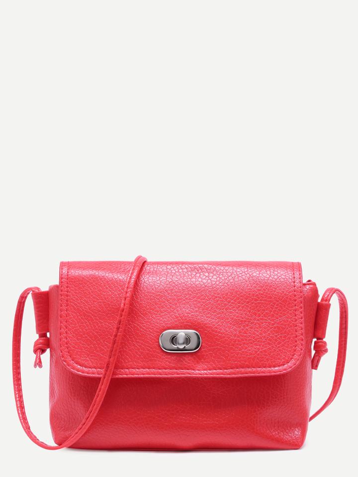 Shein Red Pebbled Pu Flap Crossbody Bag
