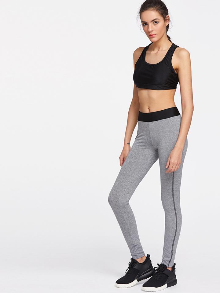 Shein Active Mesh Panel Bra & Space Dye Leggings