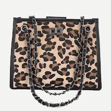 Shein Leopard Print Chain Shoulder Bag