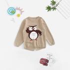 Shein Toddler Girls Owl Print Slit Hem Jumper