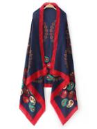 Shein Navy Printed Asymmetric Scarf