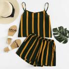 Shein Plus Striped Cami Top With Shorts