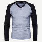 Shein Men Color-block Raglan Sleeve V-neck Tee