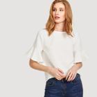 Shein Flounce Sleeve Textured Top