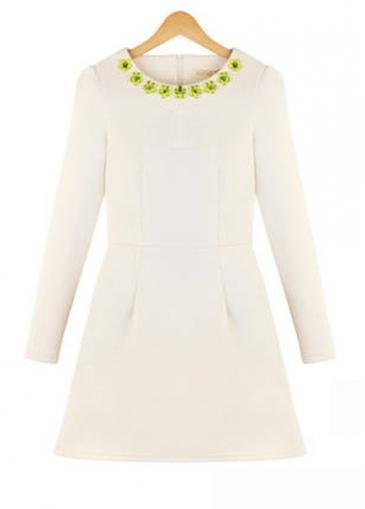 Rosewe A Line Round Neck With Fitting Mini Dress