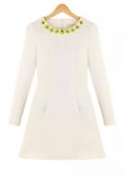 Rosewe A Line Round Neck With Fitting Mini Dress