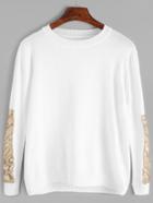 Shein White Contrast Sequined Sweater