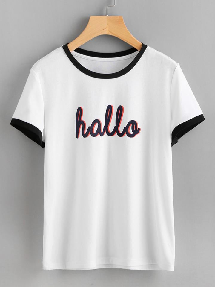 Shein Hallo Ringer Tee