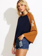 Shein Color Block Print Raglan Sleeve T-shirt