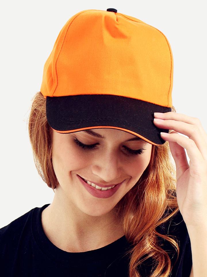 Shein Orange With Black Brim Peak Cap