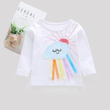 Shein Toddler Girls Ribbon Detail Patched Tee