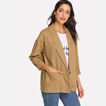 Shein Pocket Decoration Solid Blazer