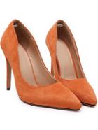 Shein Orange Point Toe Suede High Stiletto Heel Pumps