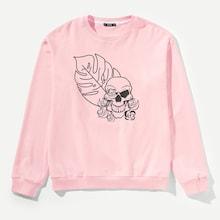 Shein Men Mixed Print Sweatshirt