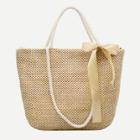 Shein Bow Detail Straw Tote Bag