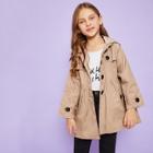 Shein Toddler Girls Single Breasted Hooded Outerwear