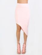 Shein Pink Sexy Asymmetrical Skirt
