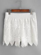 Shein Elastic Waist Croche Lace Shorts