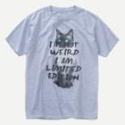 Shein Men Letter And Cat Print Tee