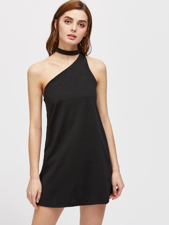 Shein Oblique Shoulder Shift Dress