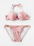 Shein Metal Detail Bustier Bikini Set