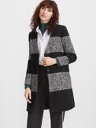 Shein Color Block V Neck Button Up Coat