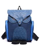 Shein Blue Owl Pattern Shaped Backpack