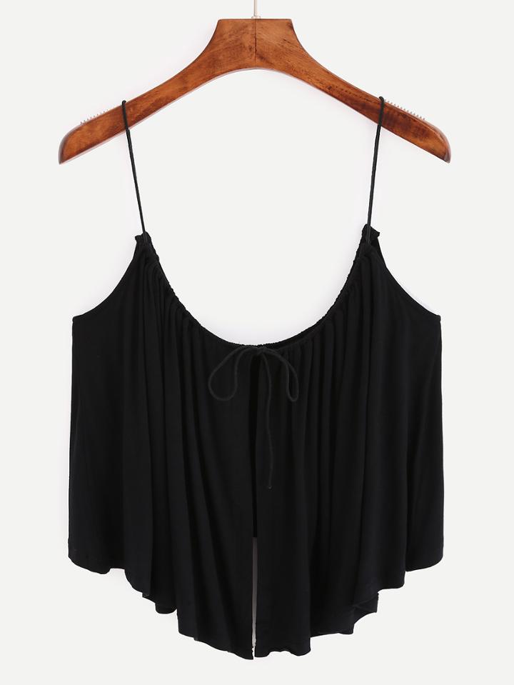 Shein Spaghetti Strap Dip Hem Split Cami Top