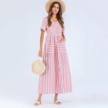 Shein Striped Button Front Pocket Dress