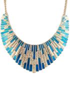 Shein Blue Shining Bib Collar Necklace